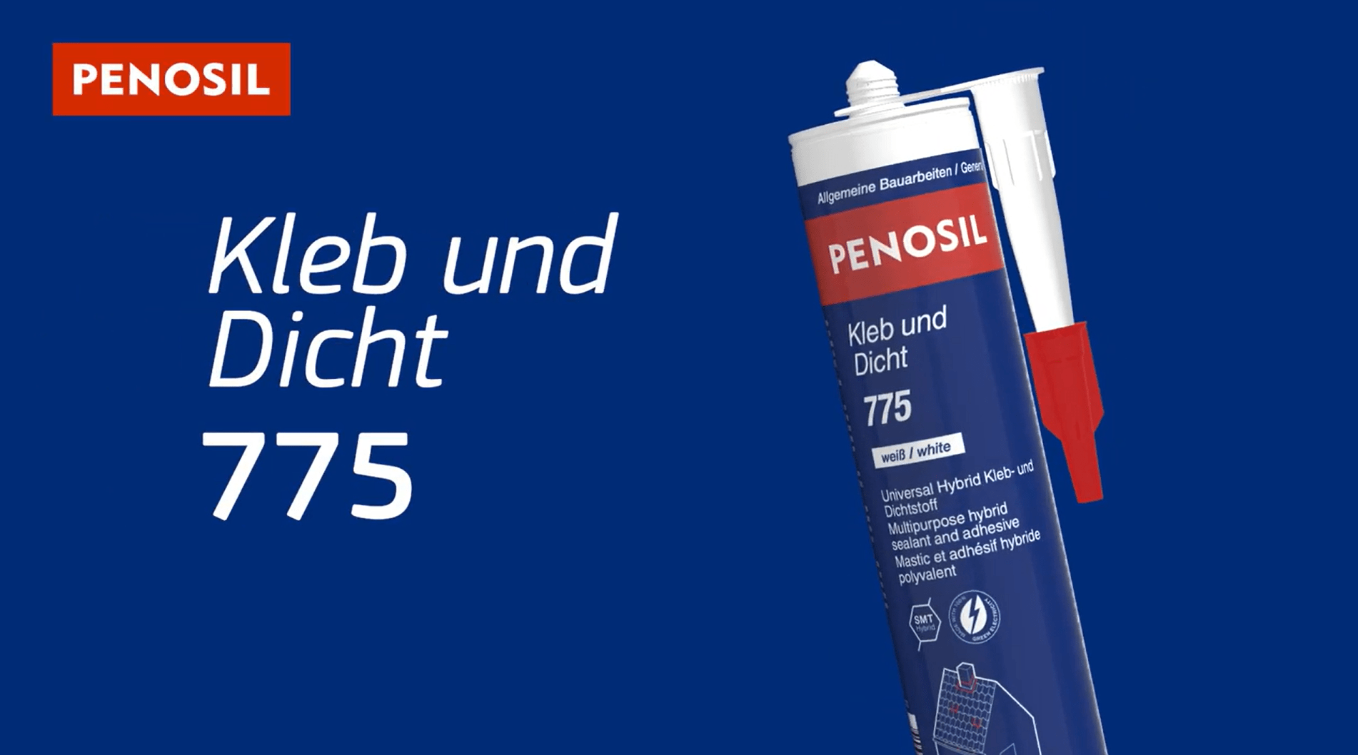 Play video: PENOSIL Kleb und Dicht 775 Universal-Hybrid-Dichtstoff