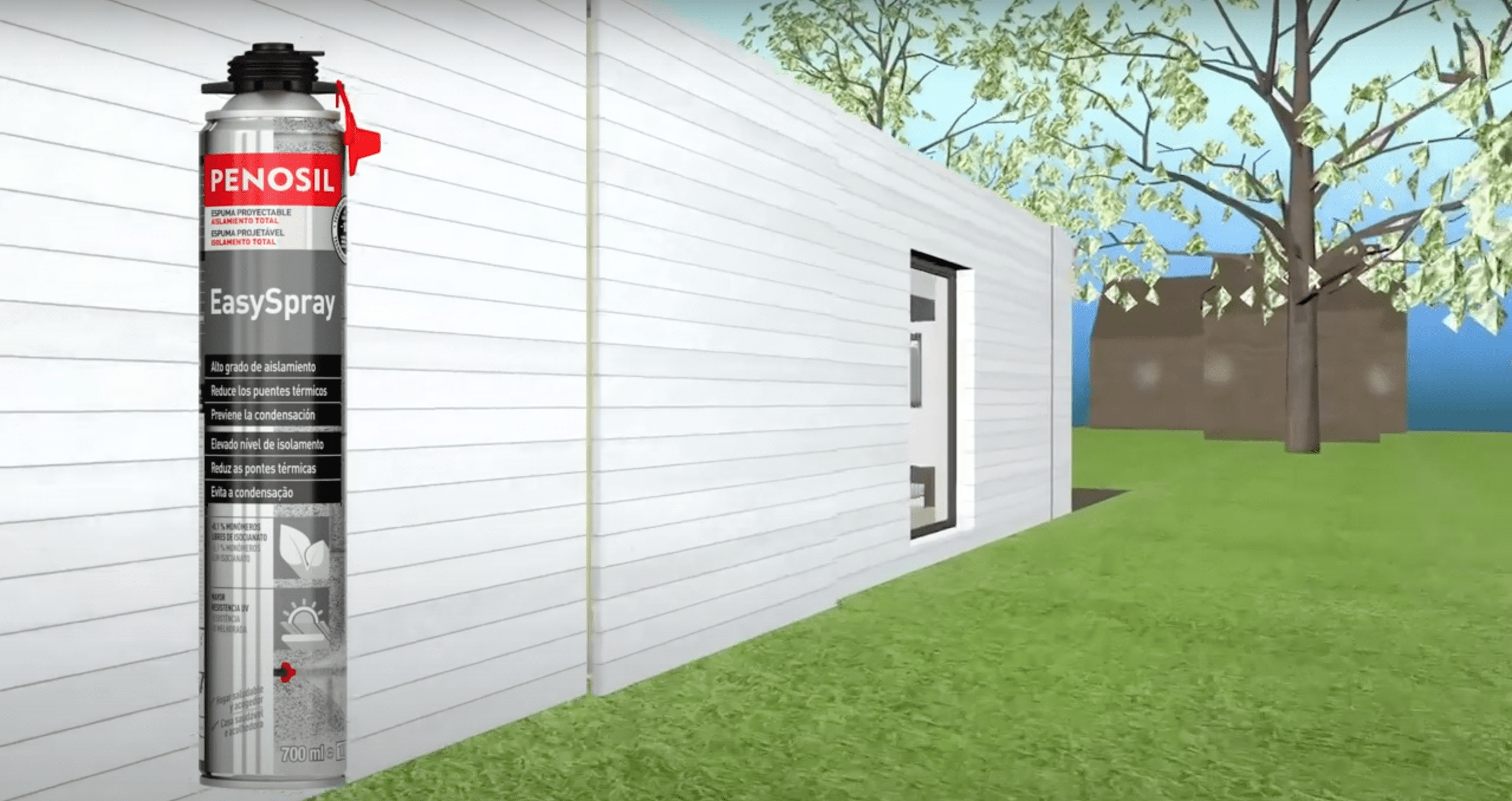 Play video: Aislar superficies irregulares o de difícil acceso con espuma proyectable | PENOSIL EasySpray