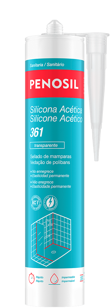 Silicona para mamparas Penosil 361. Silicona acética antimoho