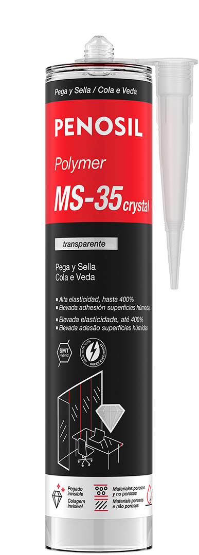 Polímero MS 35 Transparente. Adhesivo Pega y Sella Invisible.