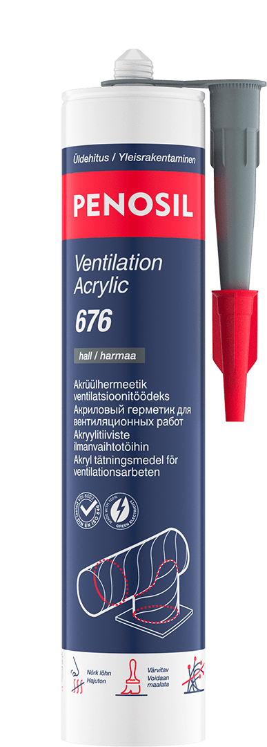 PENOSIL Ventilation Acrylic 676 elastoplastiline akrüülhermeetik erinevateks ventilatsioonitöödeks.