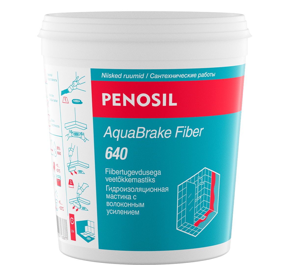 PENOSIL AquaBrake Fiber 640 - Kiudtugevdusega kasutusvalmis hüdroisolatsioonimastiks