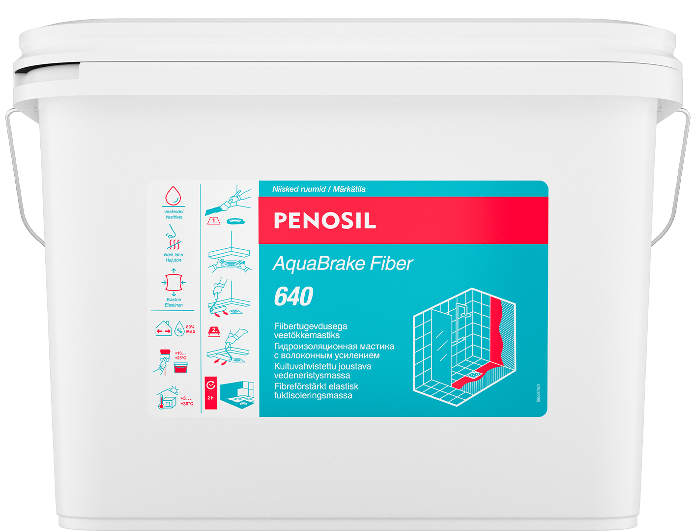 PENOSIL AquaBrake Fiber 640 - Kiudtugevdusega kasutusvalmis hüdroisolatsioonimastiks