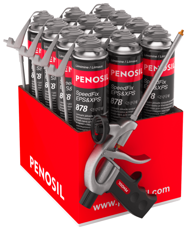 PENOSIL SpeedFix EPS&XPS 878 - Liimvaht EasyGun aplikaatoriga komplekt 12 ballooni ja vahupüstol