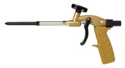 Pistolet PENOSIL FoamGun G1 qui est un pistolet pour mousse polyuréthane. Il est doré et gris.
