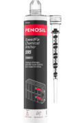 Ancrage chimique PENOSIL SpeedFix Chemical Anchor 595, un ancrage chimique polyester sans styrène pour supports creux. L’emballage noir et rouge présente le nom du produit et ses caractéristiques principales : agrément européen, charges élevées possibles, goujons et autres fixations et approuvé pour le béton et la maçonnerie. Les textes sont en français et néerlandais.