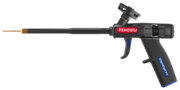 Pistolet PENOSIL FoamGun F1 qui est un pistolet pour mousse polyuréthane. Il est noir avec le logo penosil et possède les rallonges toutes fines pour atteindre les ouvertures très étroites.