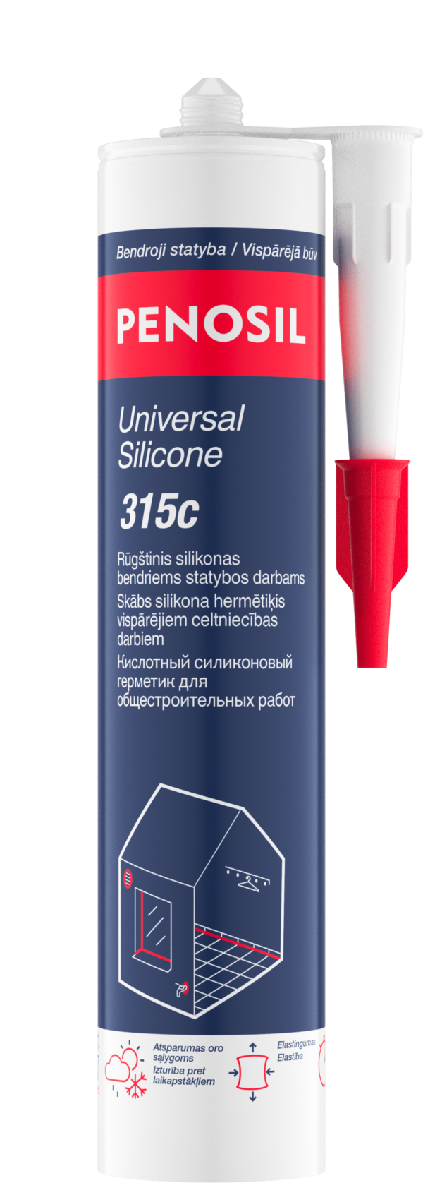 PENOSIL Universal Silicone 315c universalus rūgštinis silikonas baltas