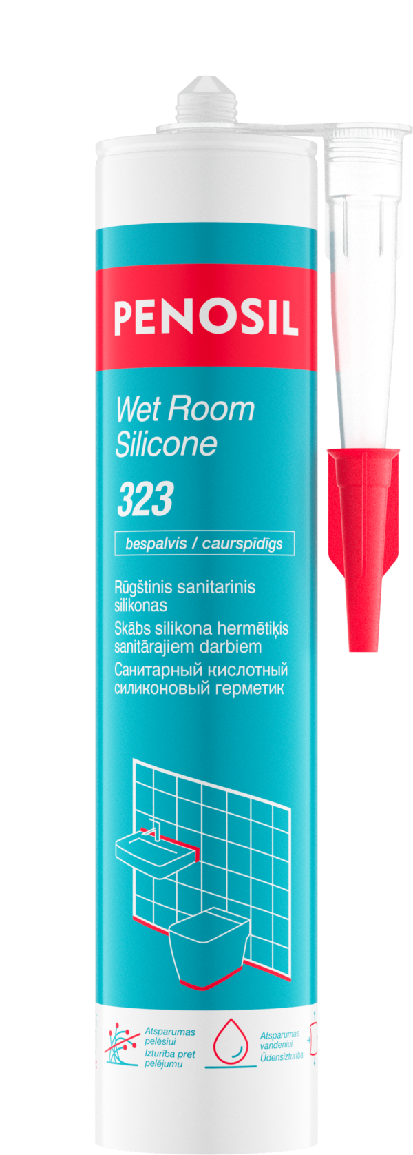 PENOSIL Wet Room Silicone 323 rūgštinis sanitarinis silikonas