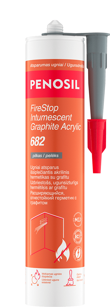 PENOSIL FireStop Intumescent Graphite Acrylic 682 akrilinis hermetikas su pridėtu grafitu
