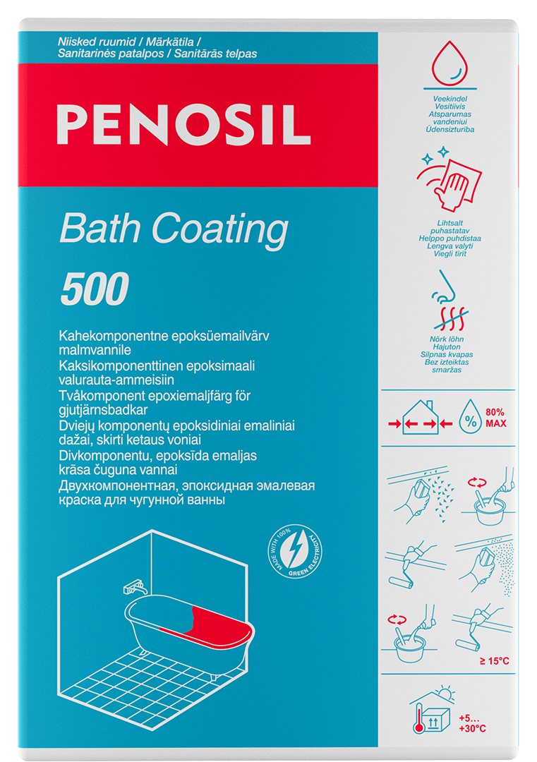 PENOSIL Bath Coating 500 atnaujinimo rinkinys ketaus voniai