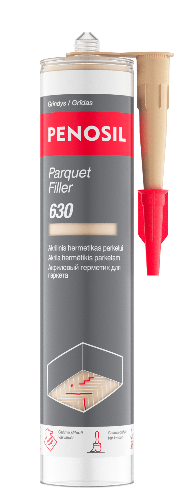 PENOSIL Parquet Filler 630 akrilinis hermetikas parketui bukmedis
