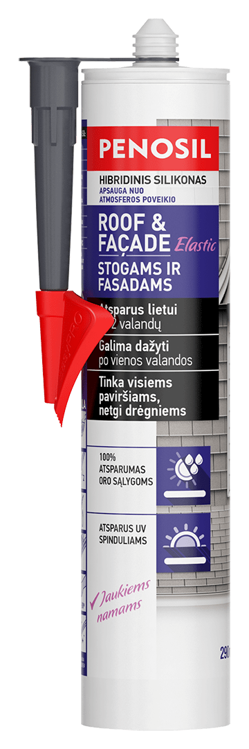 PENOSIL Roof&Facade Elastic elastingas stogų ir fasadų hermetikas pilkas