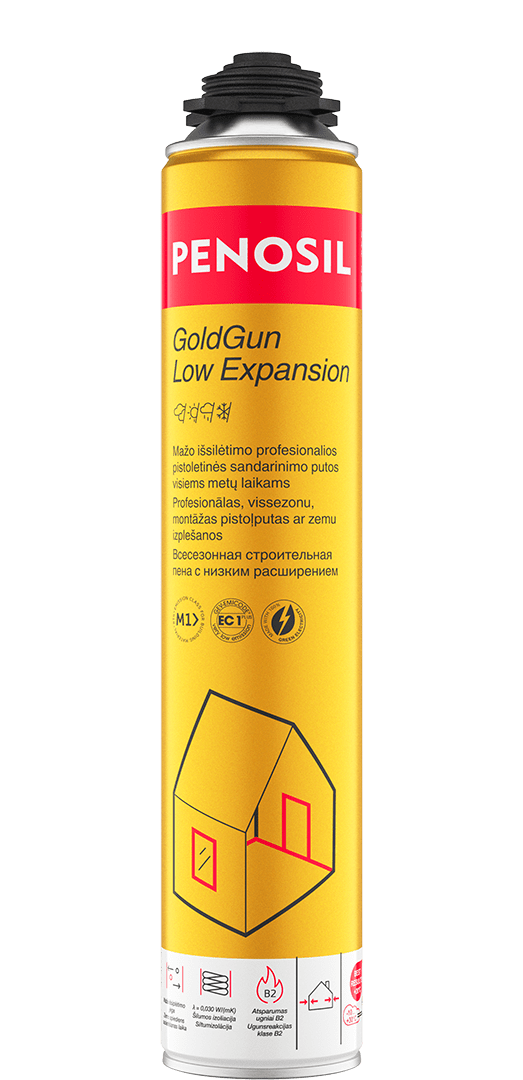 PENOSIL GoldGun Low Expansion mažo išsiplėtimo sandarinimo putos