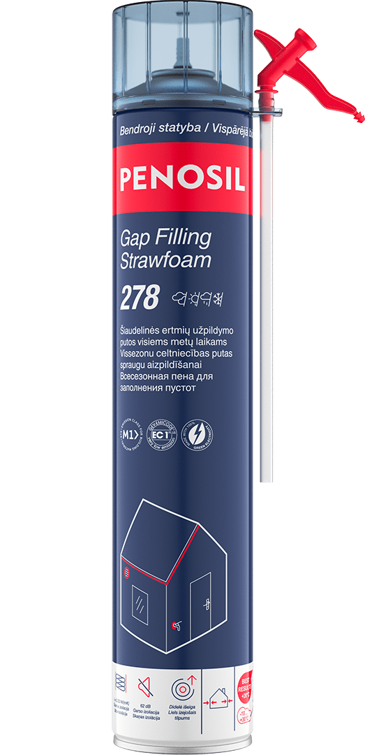 PENOSIL Gap Filling Strawfoam 278 šiaudelinės sandarinimo putos 750 ml