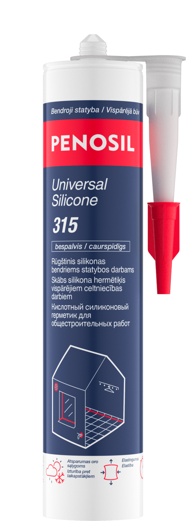 PENOSIL Universal Silicone 315 universalus rūgštinis silikonas bespalvis