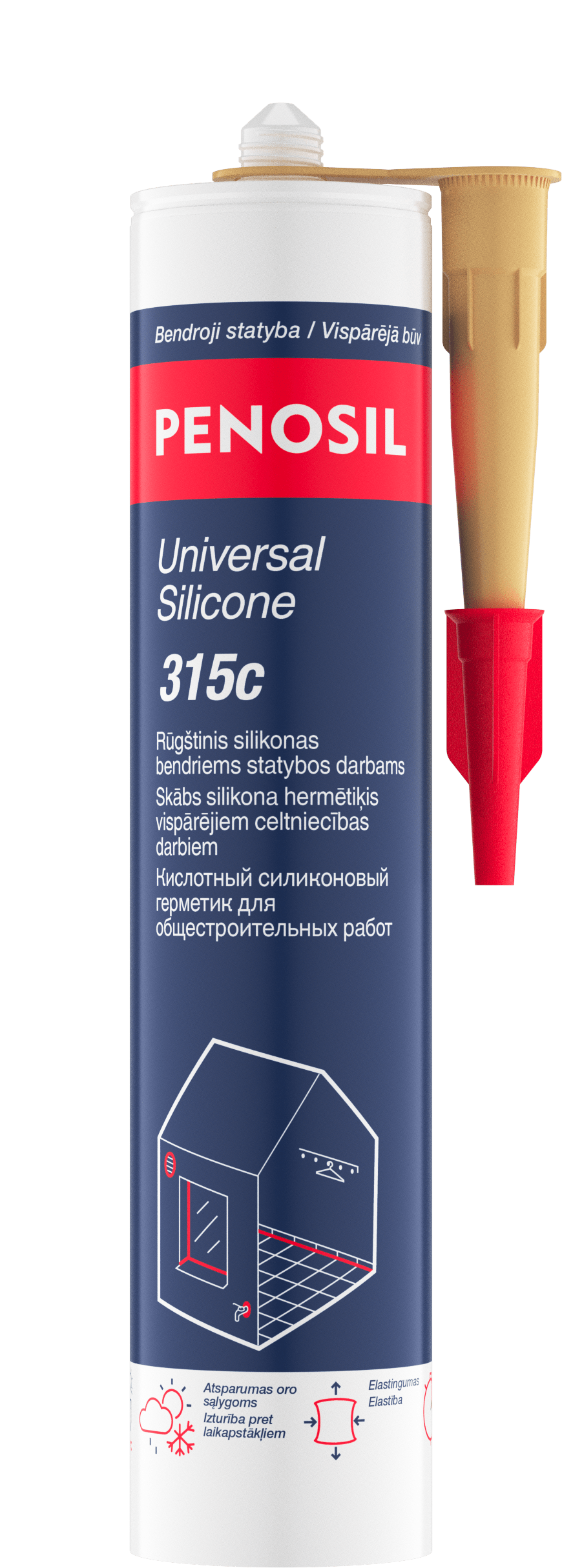 PENOSIL Universal Silicone 315c universalus rūgštinis silikonas smėlio spalvos