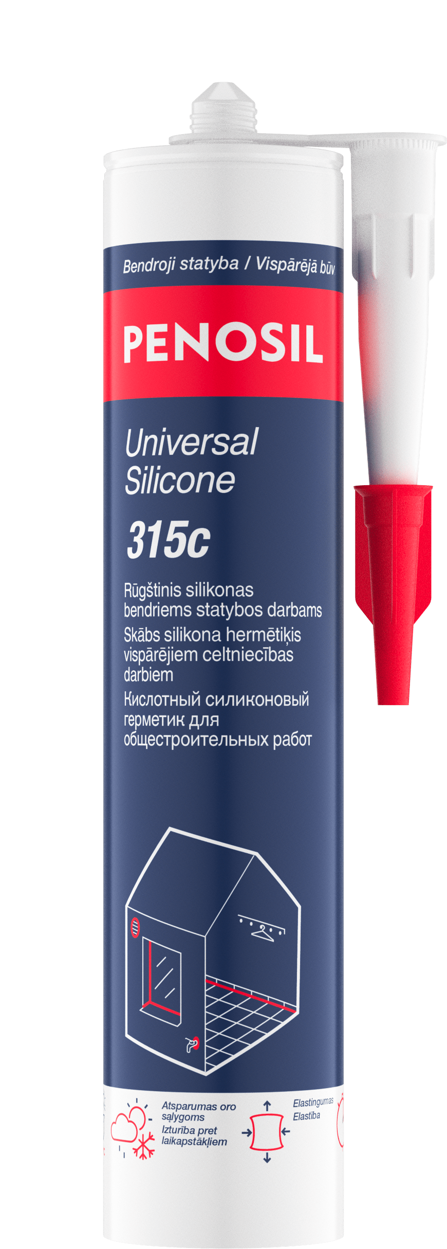 PENOSIL Universal Silicone 315c universalus rūgštinis silikonas baltas