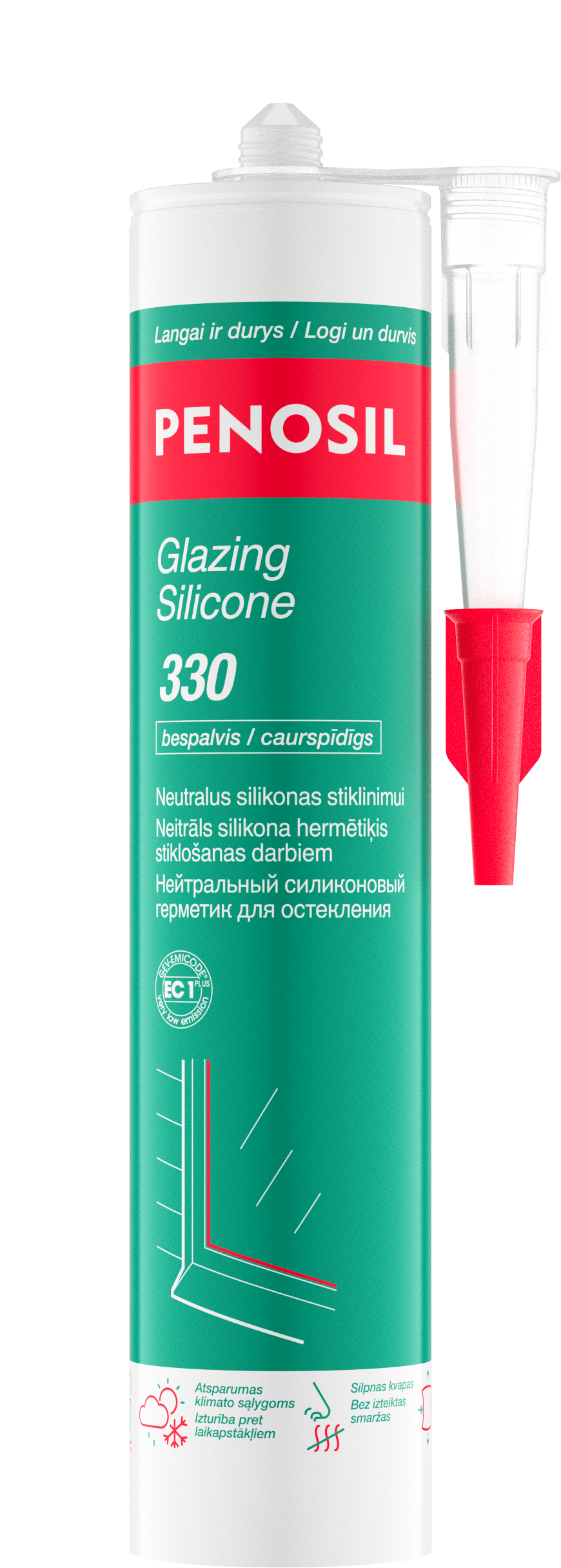 PENOSIL Glazing Silicone 330 neutralus silikonas stiklinimui