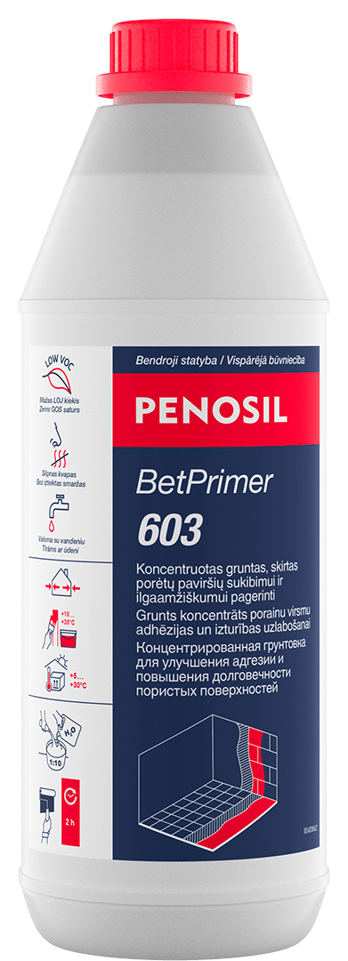 PENOSIL BetPrimer 603 gruntas porėtiems paviršiams 1l