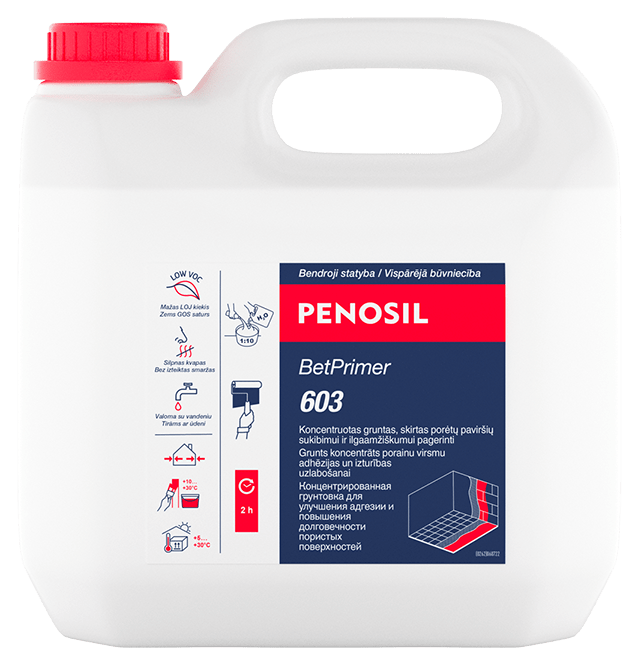 PENOSIL BetPrimer 603 gruntas porėtiems paviršiams 3l