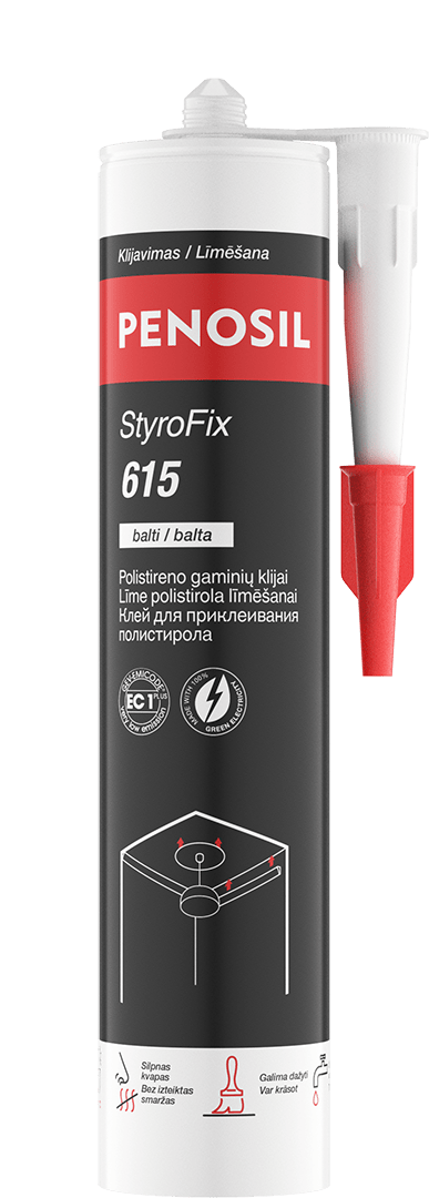 PENOSIL StyroFix 615 akriliniai polistireno gaminių klijai