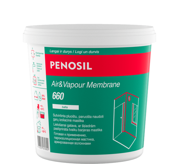 PENOSIL Air&Vapour Membrane 660 garus izoliuojanti mastika 1 l balta