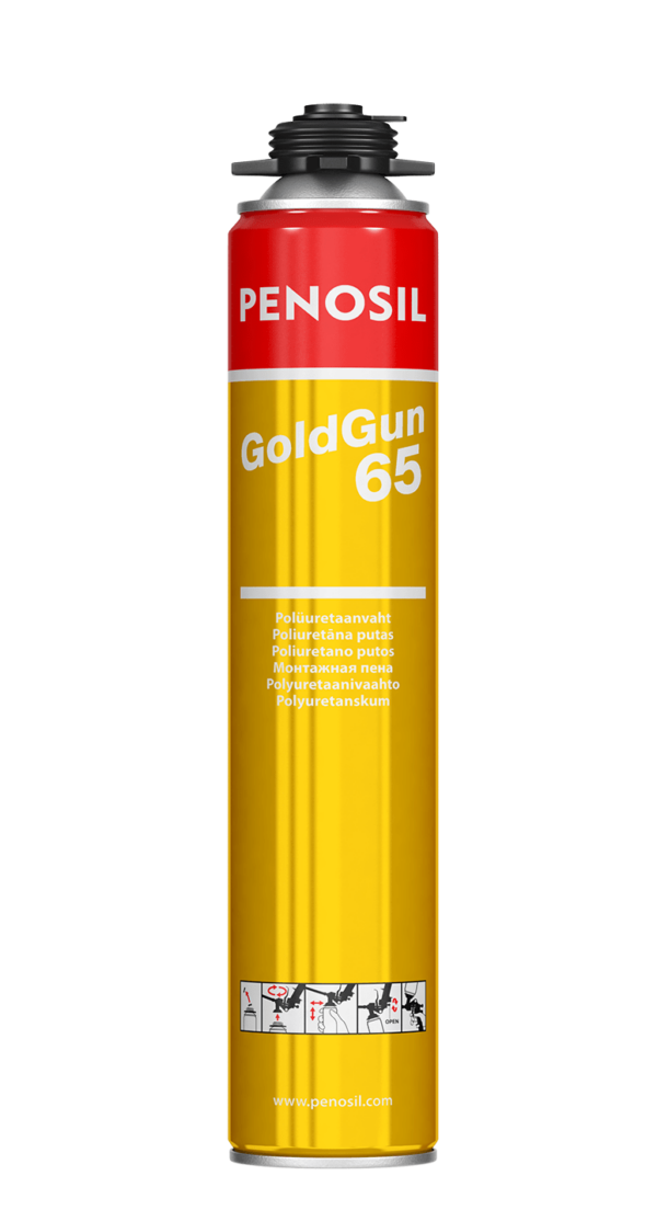 Penosil GoldGun 65 Poliuretāna putas ar lielāku izpūsto putu apjomu.