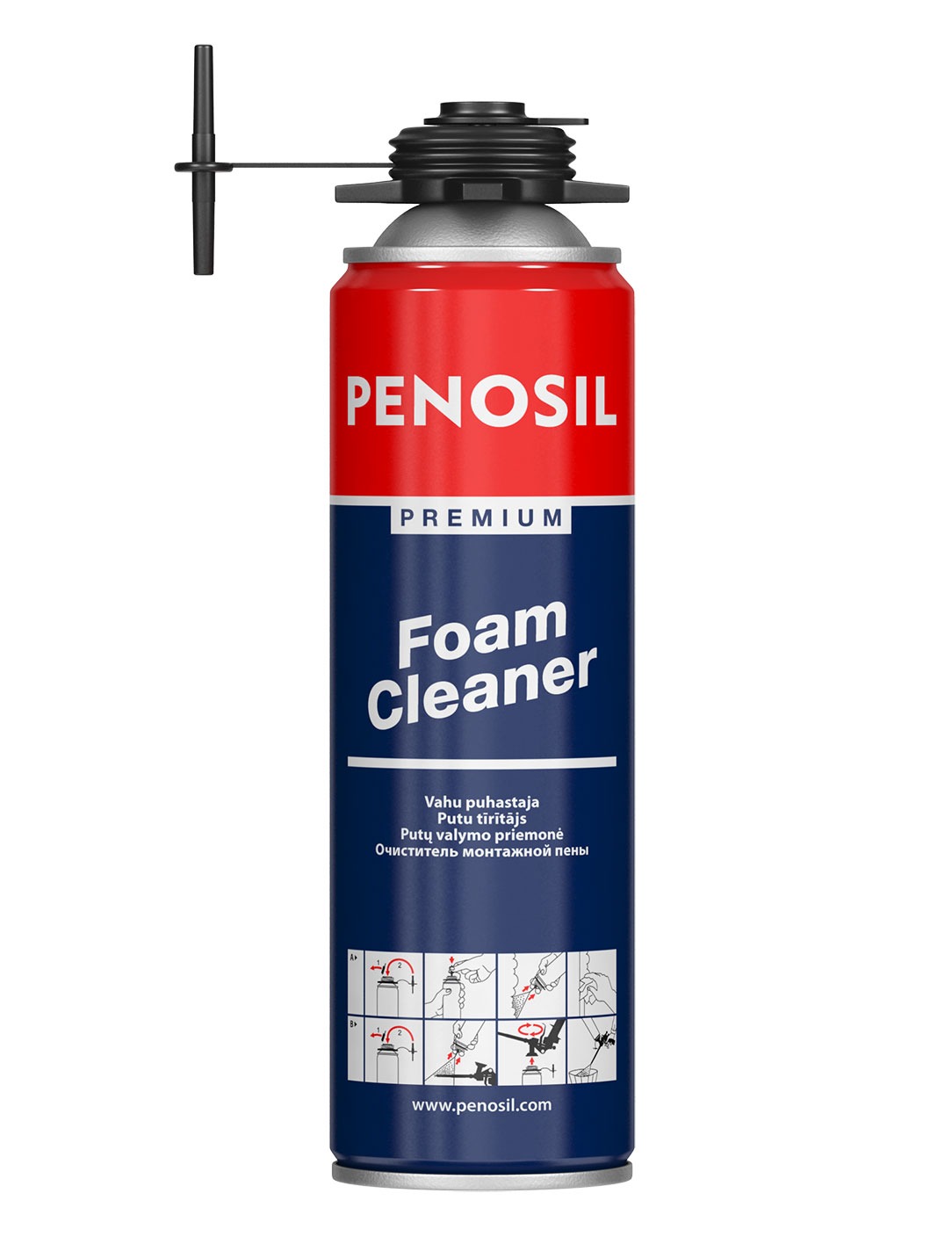 PENOSIL Premium Foam Cleaner for removing uncured construction foam.