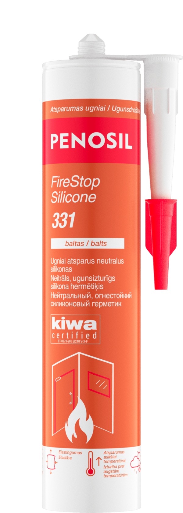 FireStop Silicone 331 Neitrāls, ugunsizturīgs silikona hermētiķis