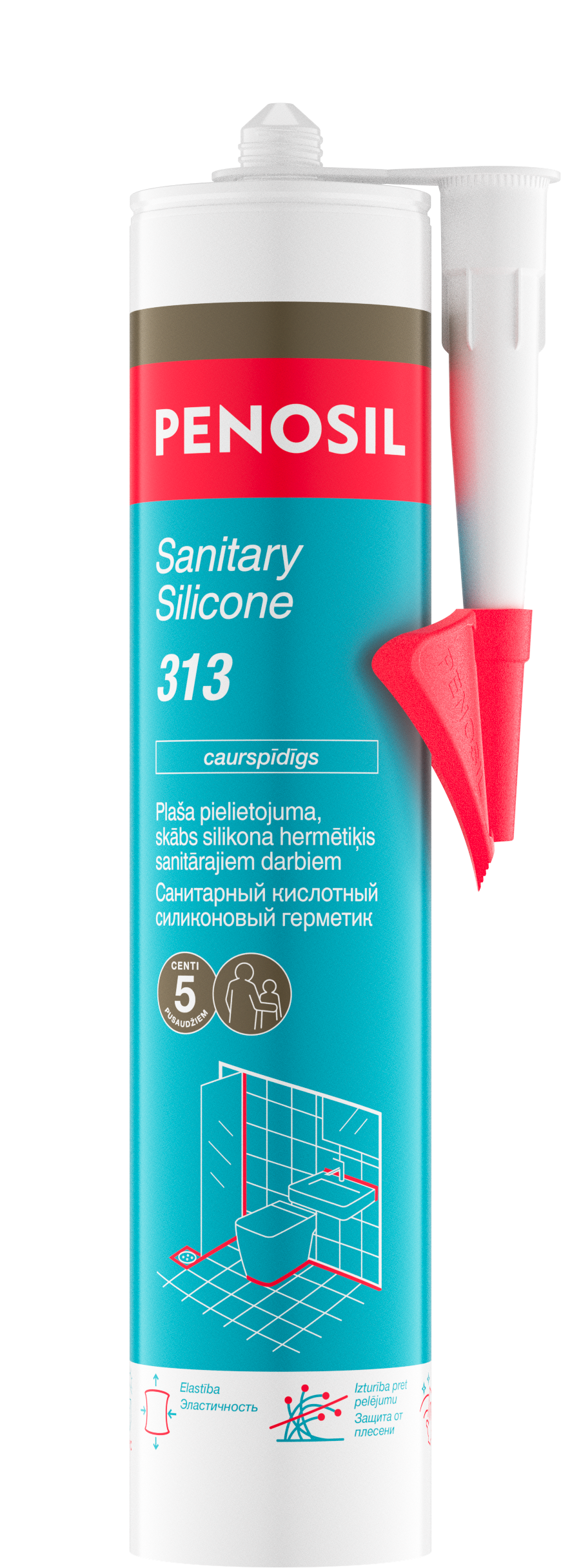 PENOSIL Sanitary Silicone 313 sanitārais silikona hermētiķis 