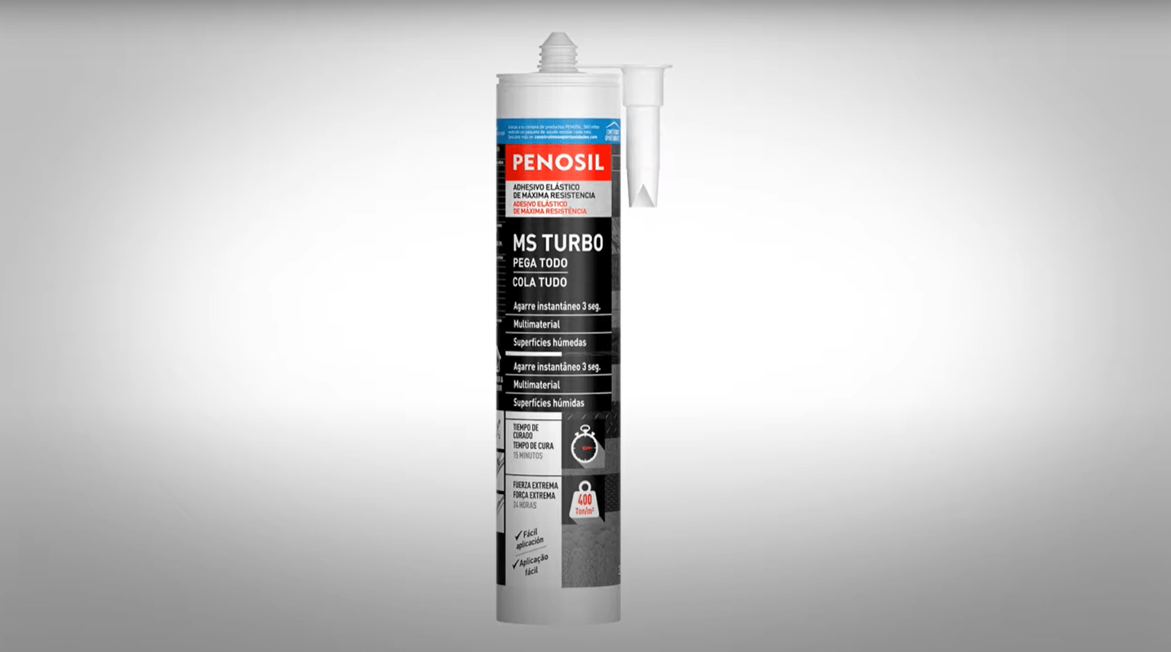 Play video: Adesivo elástico de máxima resistência | Novo PENOSIL MS TURBO | COLA TUDO