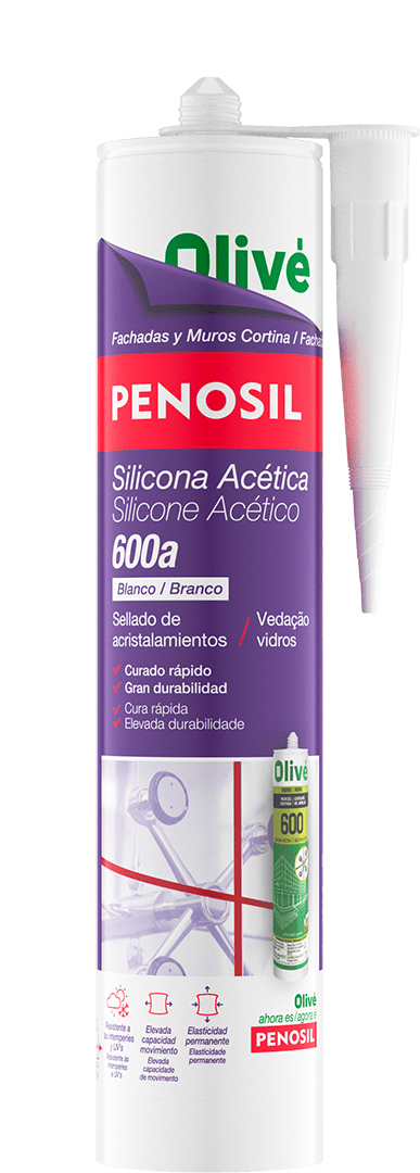 PENOSIL Silicone Acético 600a selagem de envidraçamentos