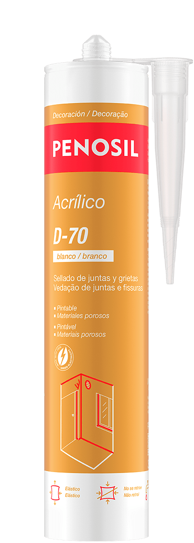 Acrílico para vedar juntas e fissuras Penosil D-70 Branco