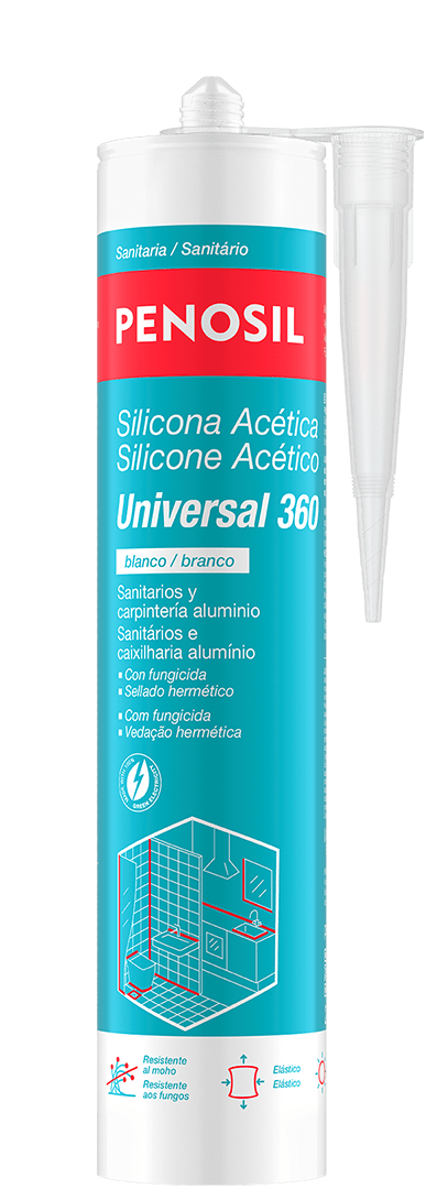 Silicone Acético Sanitário com Fungicida Penosil Universal 360 Silicone Branco