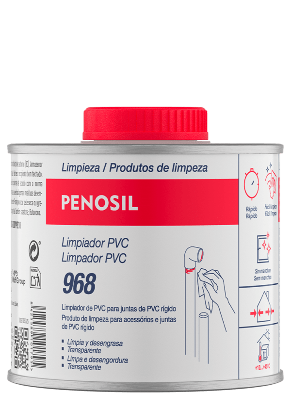 Limpador PVC 968 PENOSIL Limpa e desengordura juntas de PVC