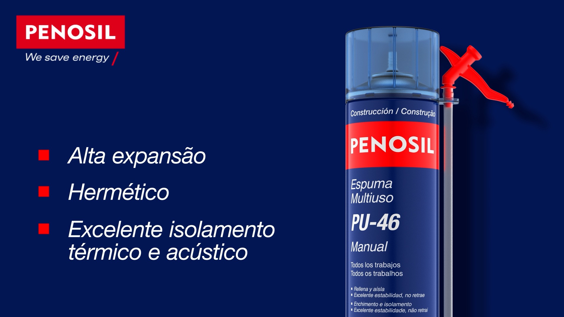 Play video: Espuma Multiusos Manual PU-46m para Enchimento e Isolamento