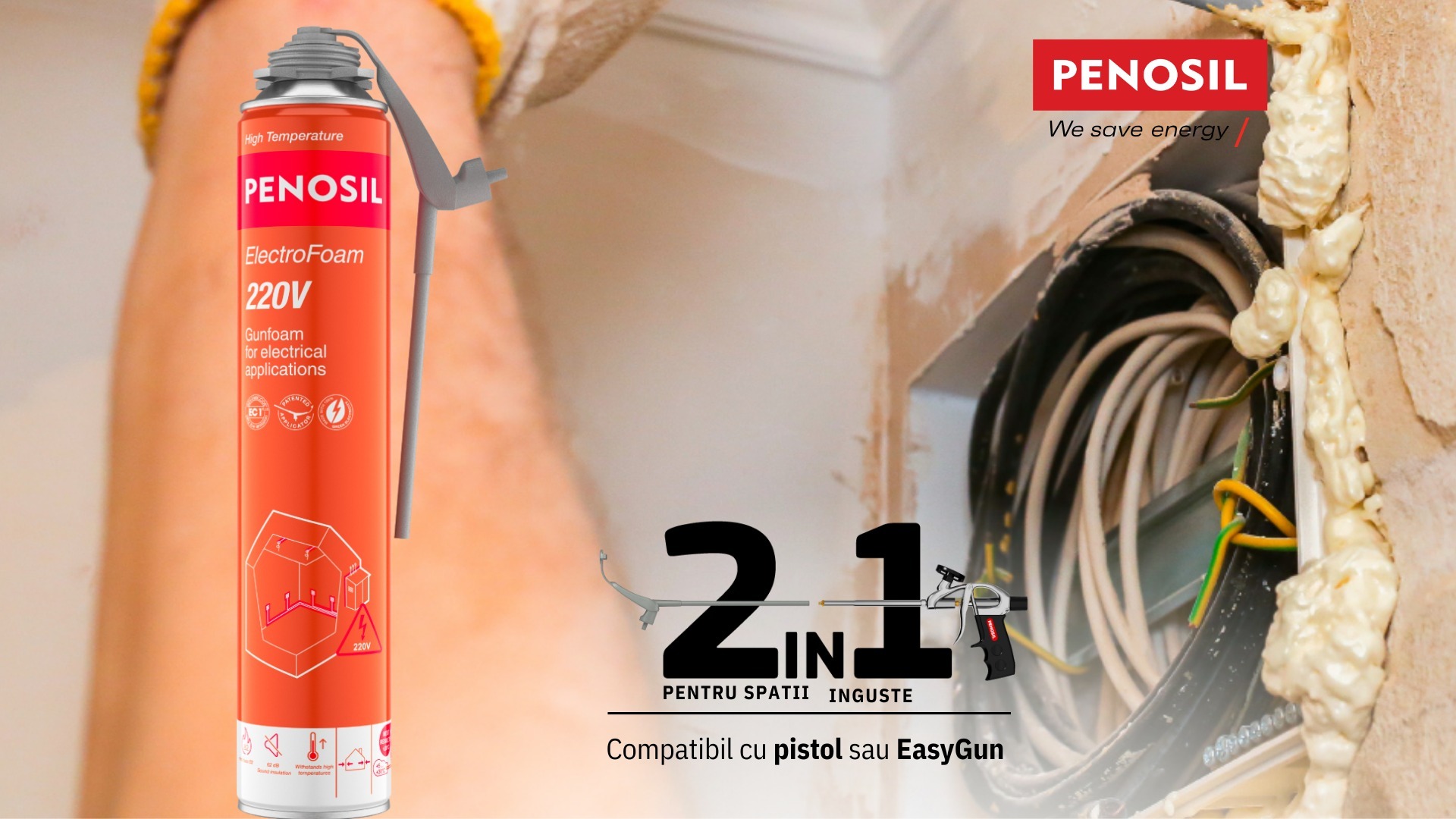 Play video: Cum se montează componente electrice folosind spumă poliuretanică