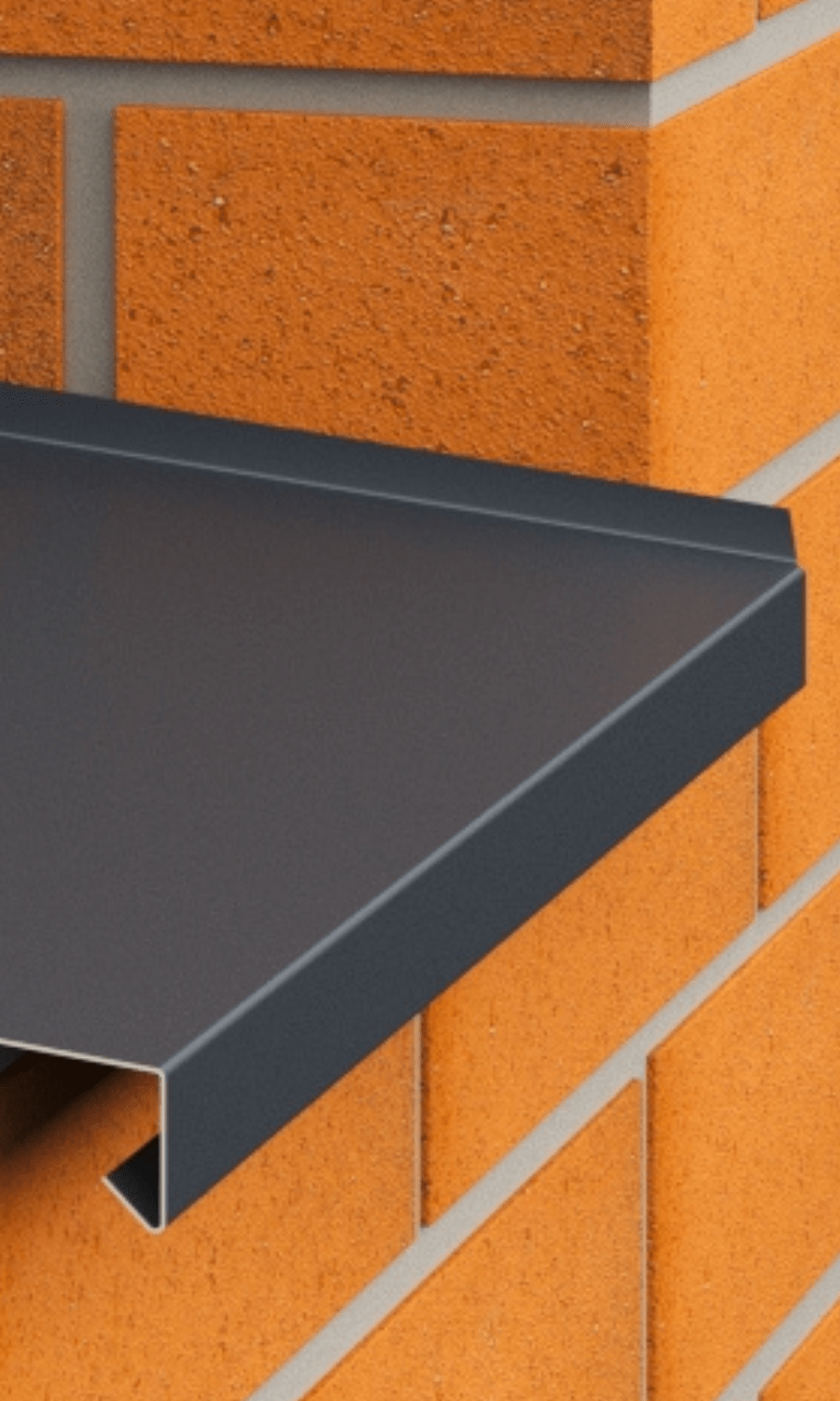 Sealing window tins in ventilated brick facade system