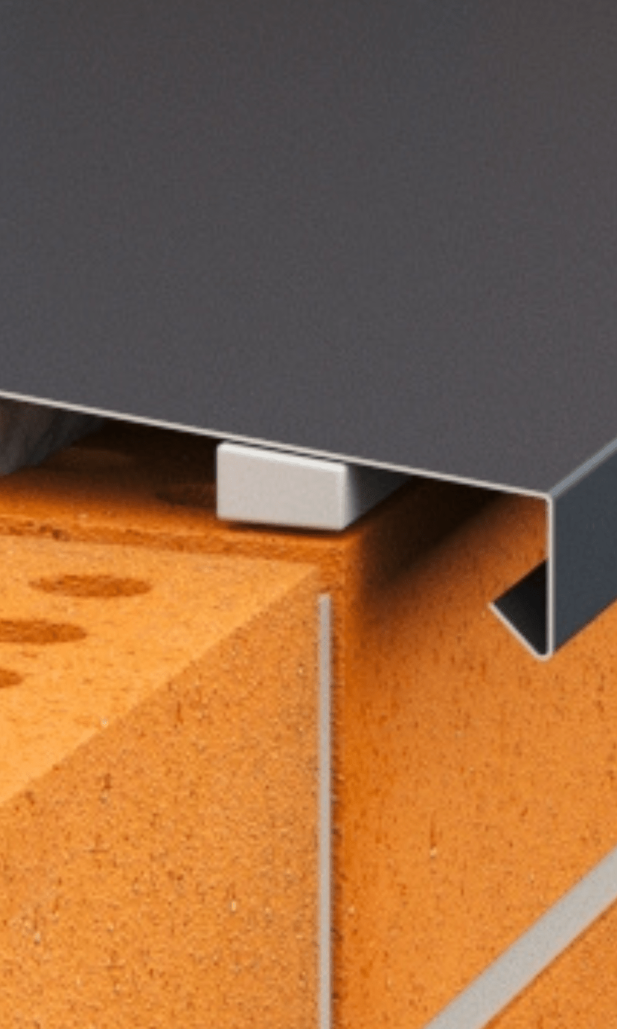 Sealing under window tins in ventilated brick facade system