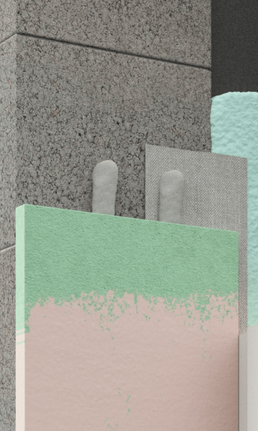 Gluing construction boards to the window jamb with foam adhesive in ETICS facade system