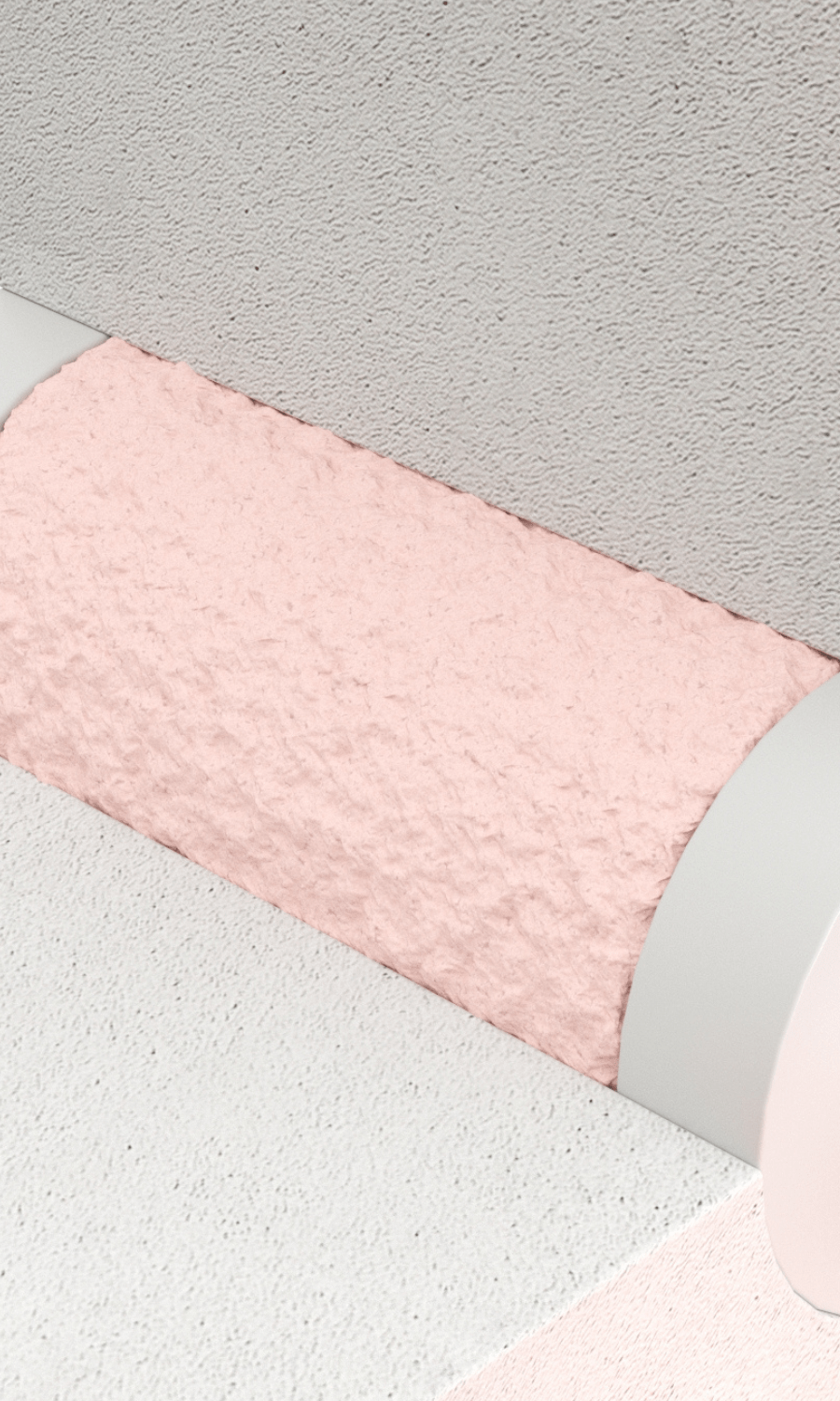 Close view of Penosil fireproofing solution, PVC pipe penetration filled with Fire rated PU foam