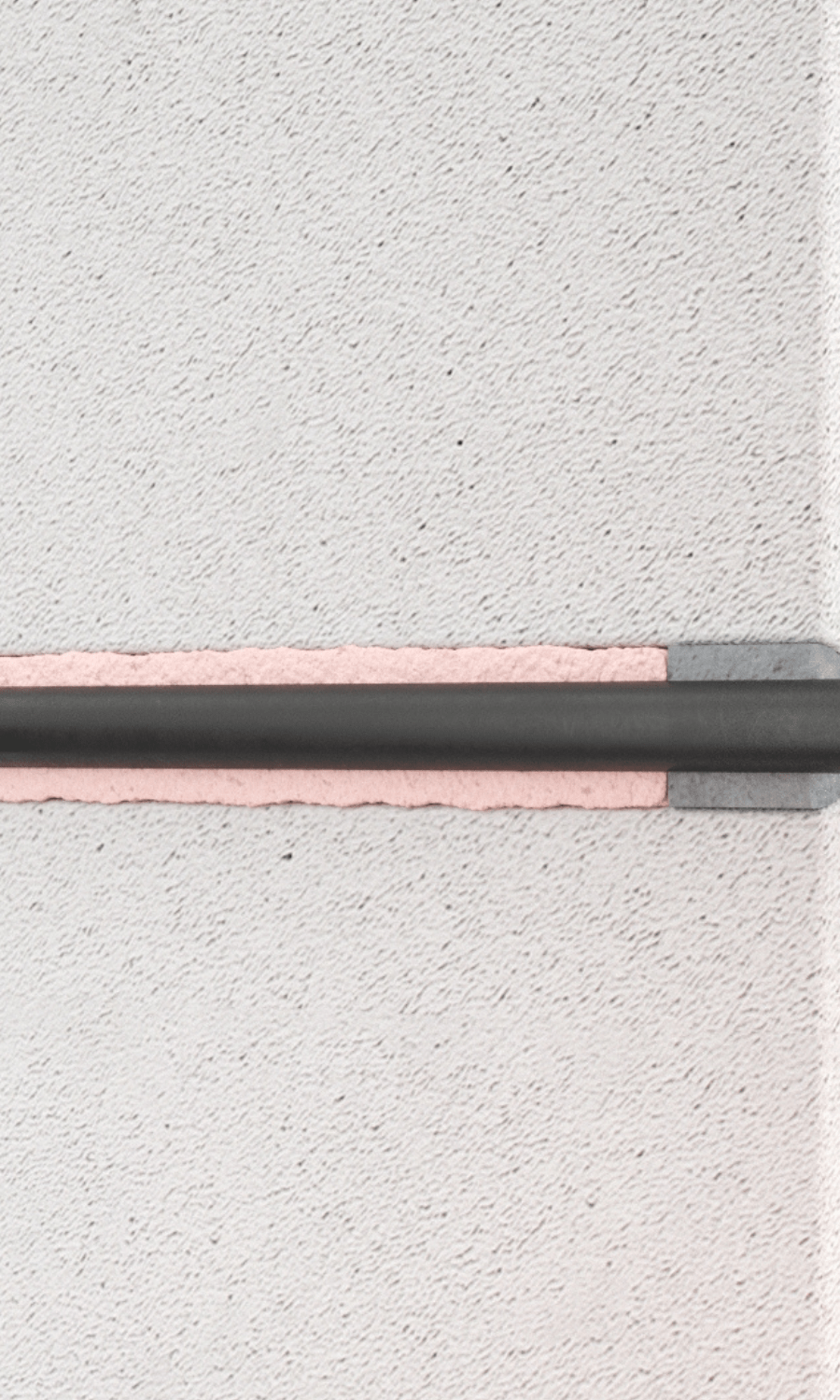 Close view of Penosil fireproofing solution, cable penetration filled with Fire resistant PU foam