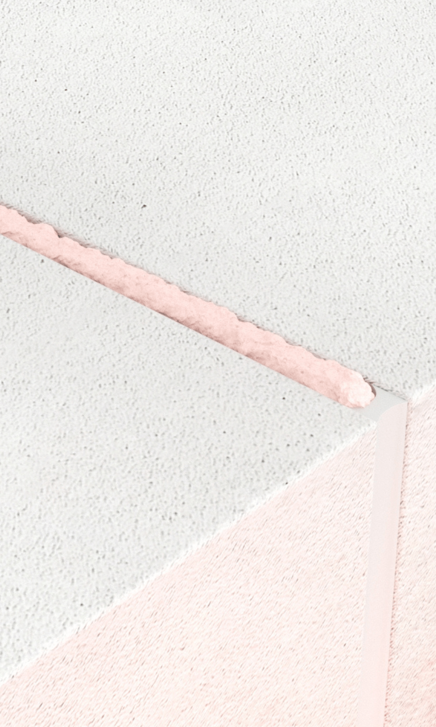 Close view of Penosil fireproofing solution, vertical joint filled with fire rated PU-foam
