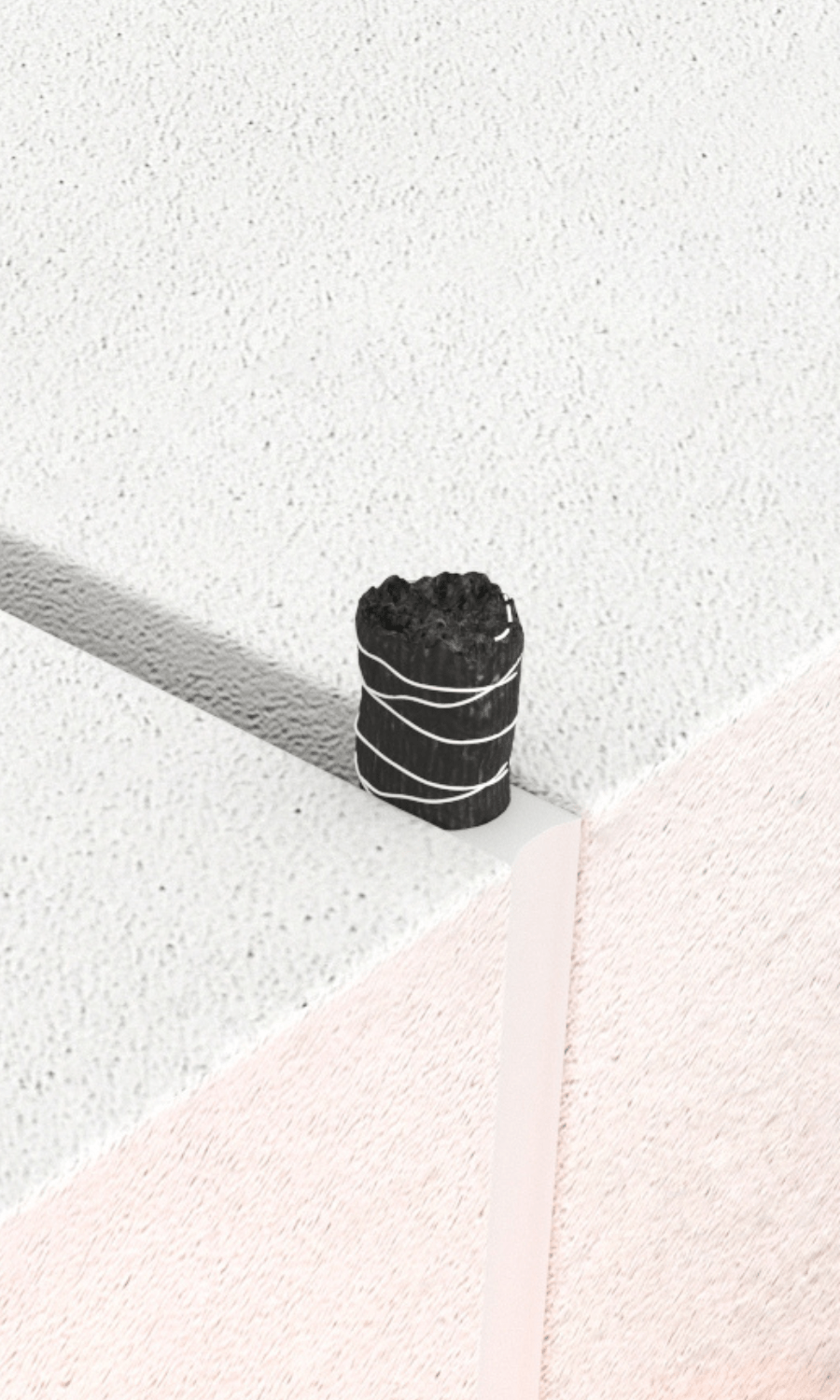 Close view of Penosil fireproofing solution, vertical joint filled with mineral wool fibre cord