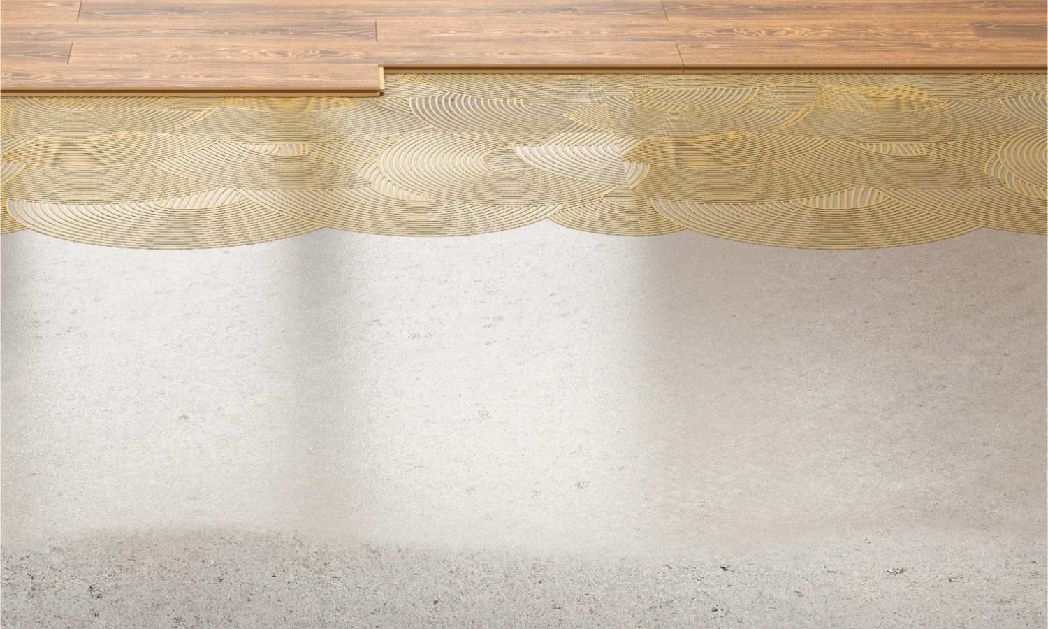 Close-up view of priming the concrete floor before parquet installation
