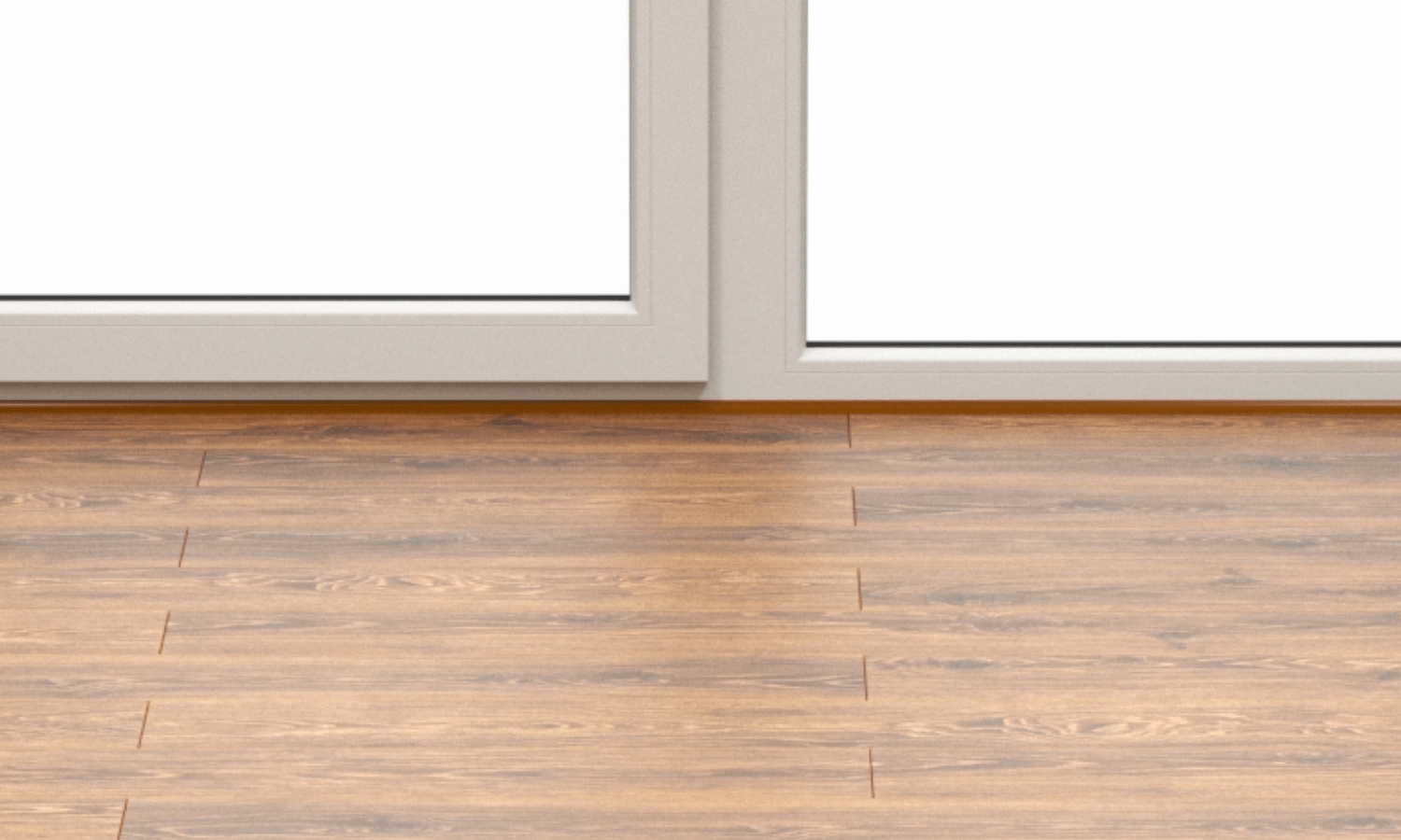 Close-up view of sealing the perimeter joint with backer rod and sealant after parquet installation