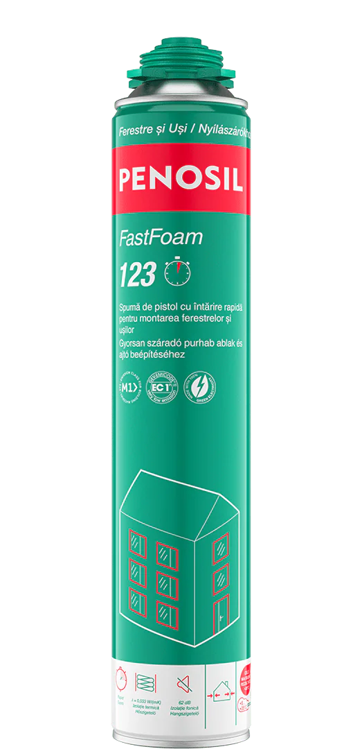 FastFoam 123 spumă de pistol cu întărire rapidă pentru montarea ferestrelor și ușilor