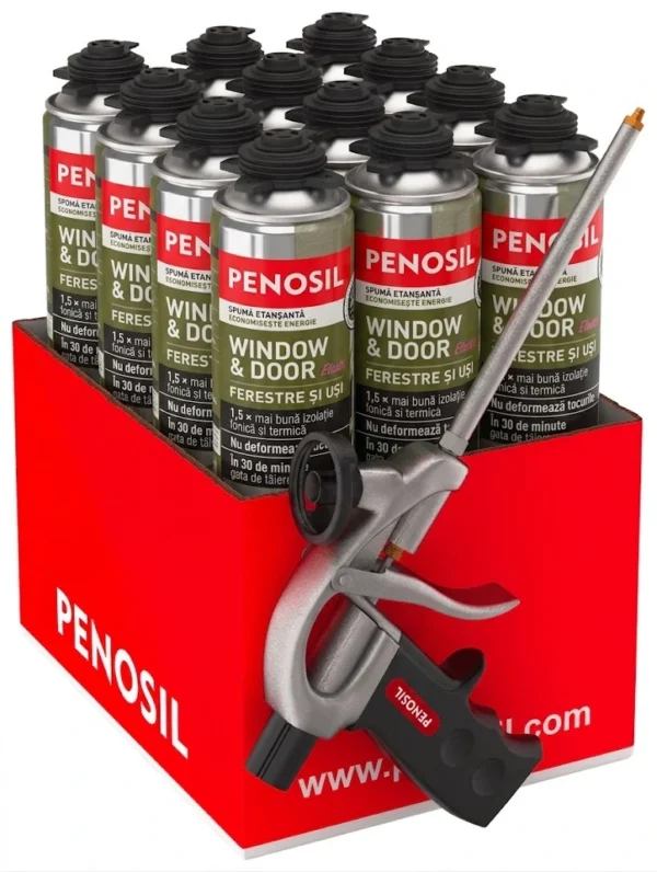 Set Window & Door Elastic - Spumă poliuretanică elastică pentru etanșare, cu pistol de aplicare product image