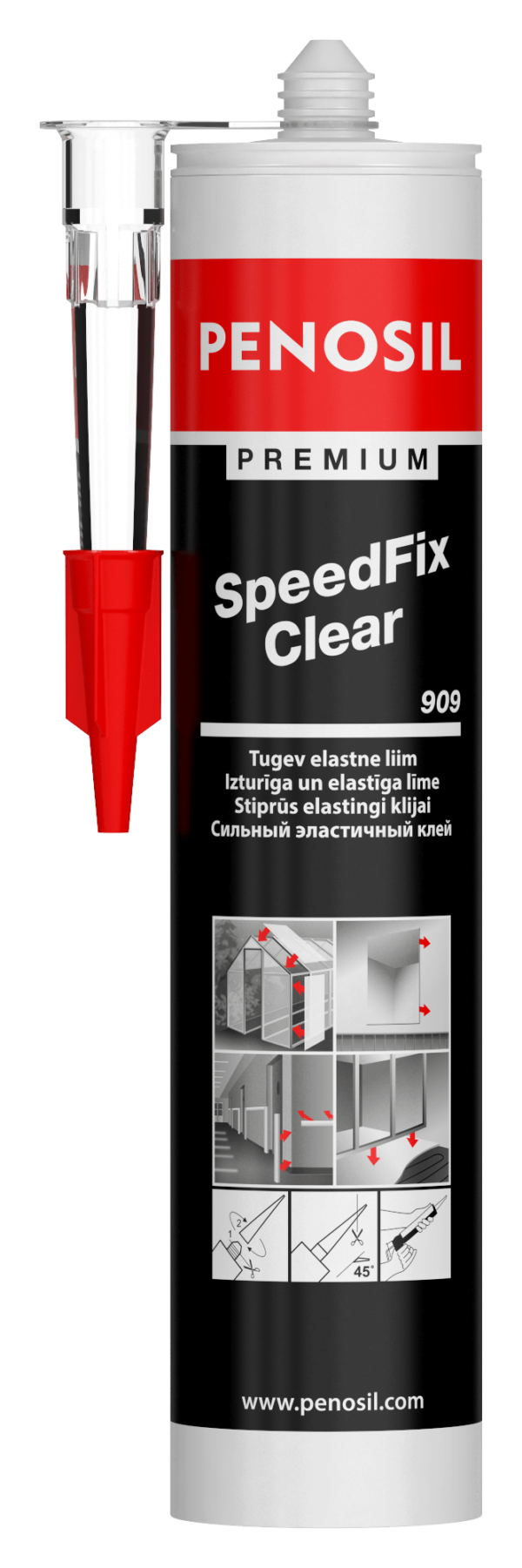 Прозорий клей PENOSIL Premium SpeedFix Clear 909